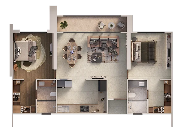 2 BHK Floor Plan